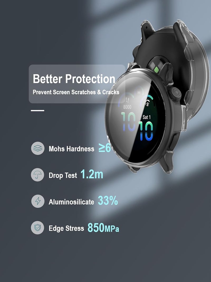 iDaPro [3-Pack Clear] Screen Protector Case for Garmin Vivoactive 6,Full Protective Cover with Built-in 9H Tempered Glass & 4 Silicone Dust Plugs,Hard PC Shell,Complete Protection for Running,Gym - Image 4